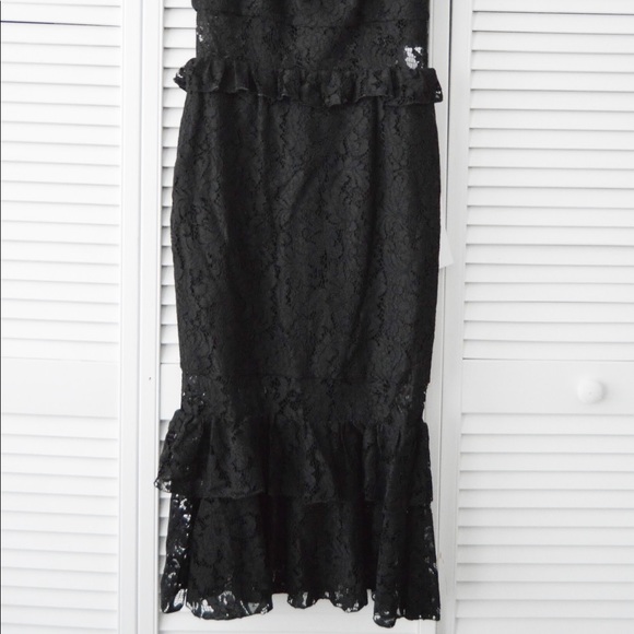 Jay Godfrey Black Ruffle Midi Dress - Picture 4 of 4